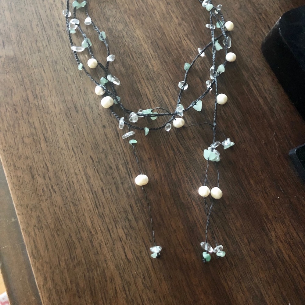 Pearls and glass beads necklace